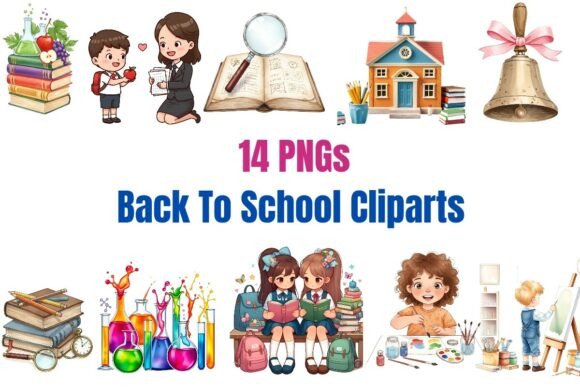 Back to School Cliparts for Crafts and Graphics