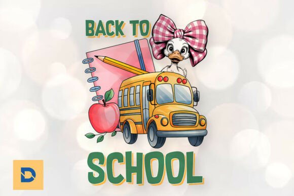 Back to School Cute Goose PNG Graphics