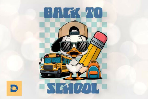 Back to School Funny Goose PNG Graphics