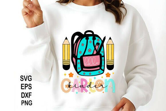 Back to School Hello Kinder Garten PNG Graphics