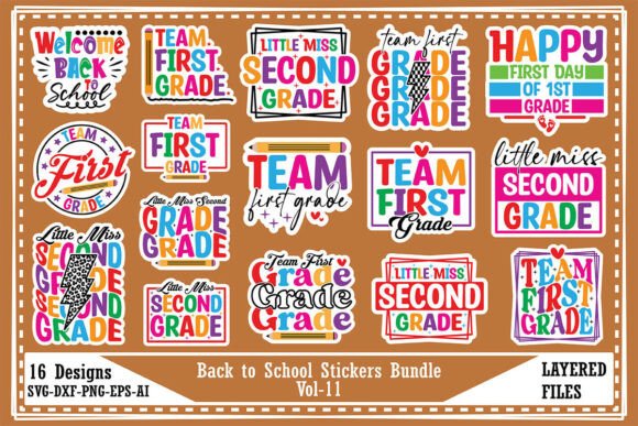 Back to School Stickers Bundle Vol-11: Graphics for Crafts
