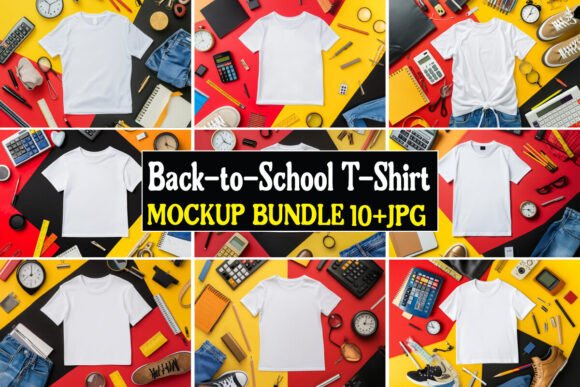 Back-to-School T-Shirt Mockup Bundle 01