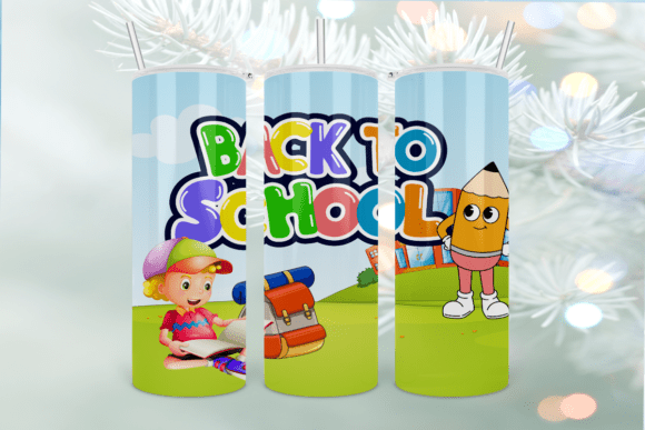 Back to School Tumbler Wrap PNG 20oz: Graphics and Crafts for Branding
