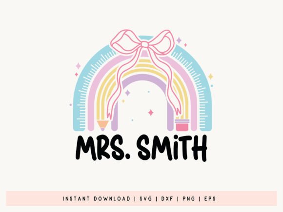 Coquette Back to School Custom Name SVG