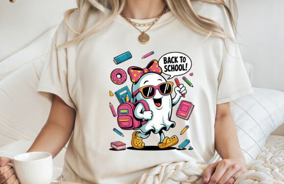 Ghost Coquette Bow Back to School PNG