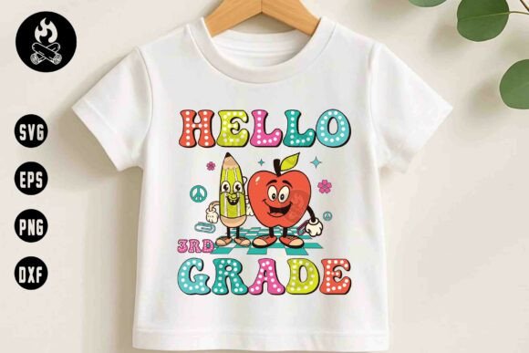 Hello 3rd Grade SVG, Back to School Graphics