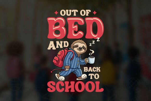 Out of Bed and Back to School T-Shirt Design Graphics