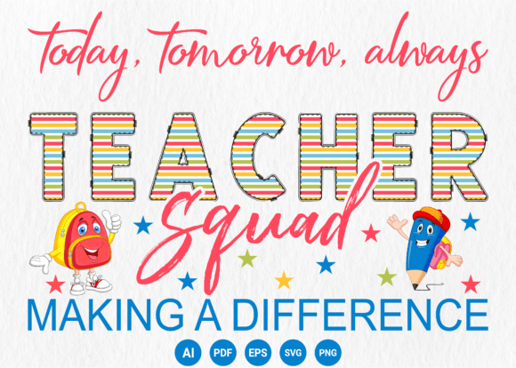 Teacher Squad Svg Back to School T Shirt Graphics