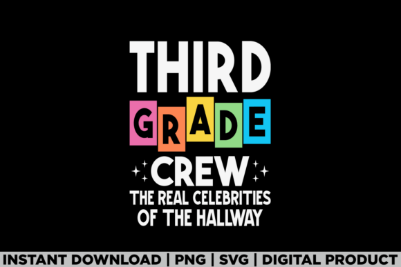 Third Grade 3rd Crew Back to School Kids Graphics